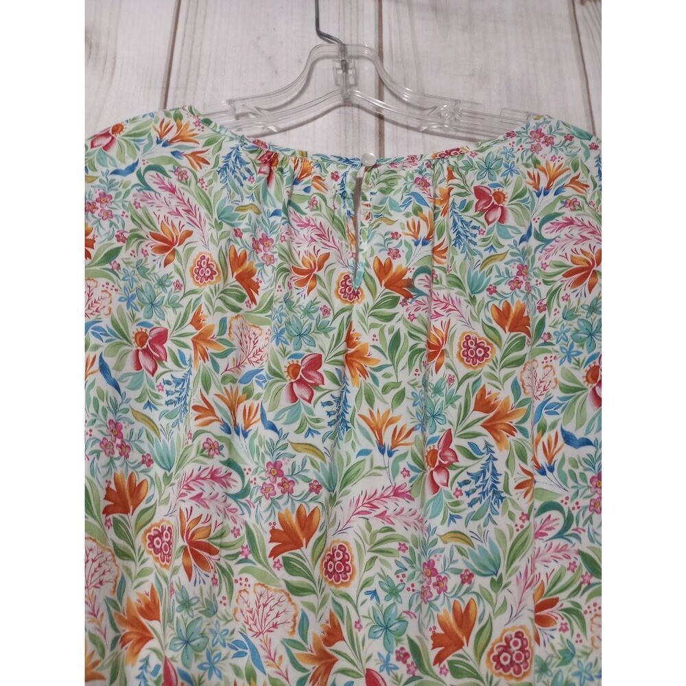 Cynthia Rowley Shirt‎ Ladies Large Orange Floral - Picture 4 of 8